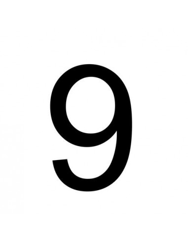 ADR cijfer 9 sticker, wit zwart