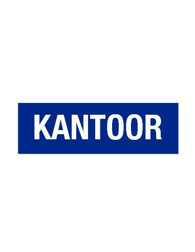 Kantoor kunststof tekstbord, Nederlandse tekst, blauw wit, rechthoek