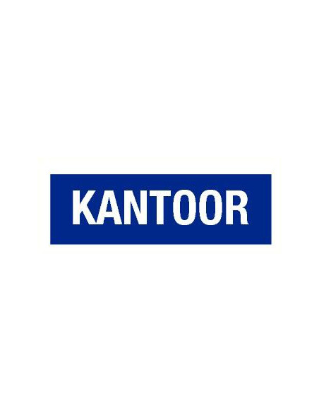 Kantoor kunststof tekstbord, Nederlandse tekst, blauw wit, rechthoek