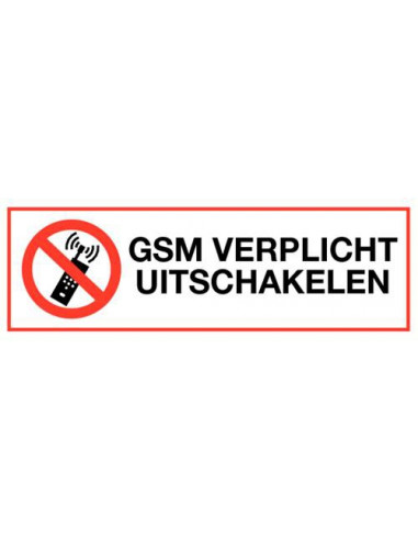 Gsm verplicht uitschakelen bord, kunststof