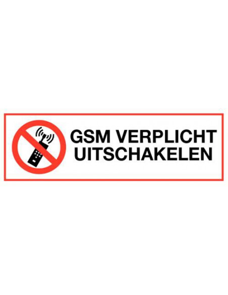 Gsm verplicht uitschakelen bord, kunststof