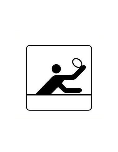 Tennis sticker, wit zwart, vierkant