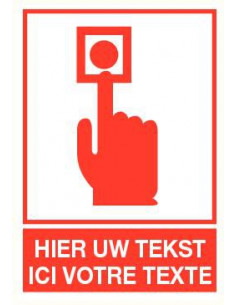 Bord met eigen tekst, kunststof, brandpreventie