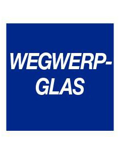 Wegwerpglas bord, kunststof, vierkant, blauw wit