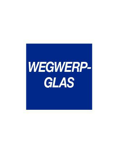 Wegwerpglas bord, kunststof, vierkant, blauw wit
