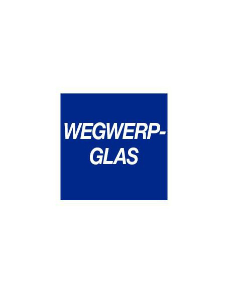 Wegwerpglas bord, kunststof, vierkant, blauw wit