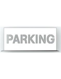 Spuitsjabloon parking - dibond - 1000 x 400 mm, wit met uitsparing