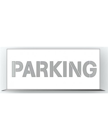 Spuitsjabloon parking - dibond - 1000 x 400 mm, wit met uitsparing
