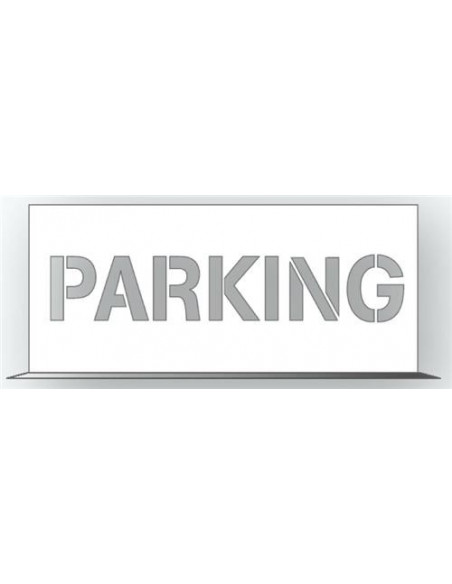 Spuitsjabloon parking - dibond - 1000 x 400 mm, wit met uitsparing