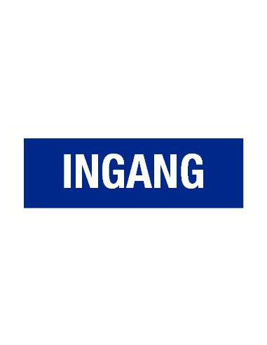 Ingang tekststicker, rechthoek, Nederlandse tekst, blauw wit