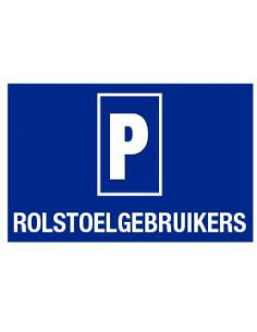 Rolstoelgebruikers parkeren bord, kunststof