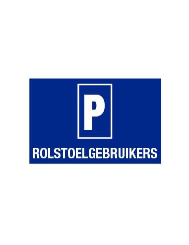 Rolstoelgebruikers parkeren bord, kunststof