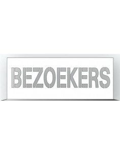 Spuitsjabloon bezoekers - dibond - 1000 x 300 mm, wit met uitsparing