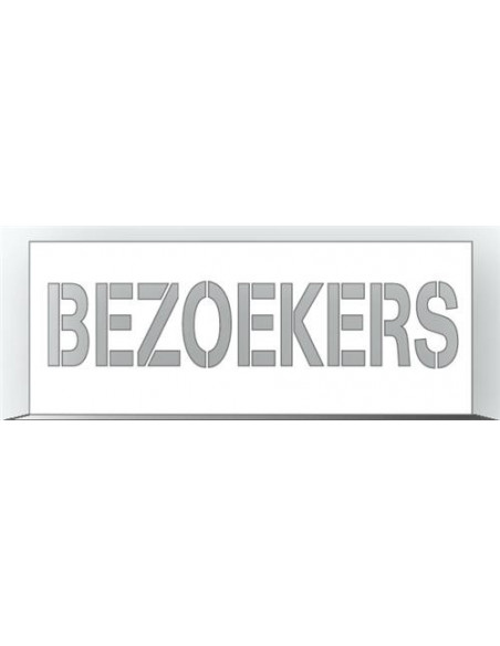 Spuitsjabloon bezoekers - dibond - 1000 x 300 mm, wit met uitsparing