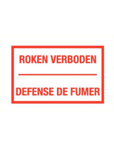 Roken verboden bord met tekst, tweetalig, kunststof