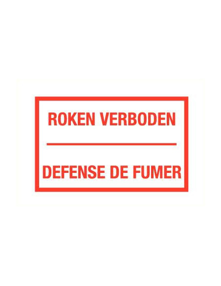 Roken verboden bord met tekst, tweetalig, kunststof