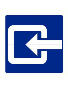 Ingang sticker, blauw wit, vierkant, om ingang aan te duiden