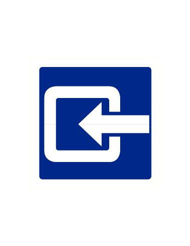 Ingang sticker, blauw wit, vierkant, om ingang aan te duiden