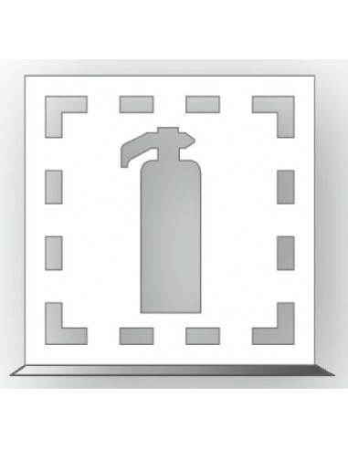 Spuitsjabloon brandblusser - dibond, wit, vierkant, symbool brandblusser