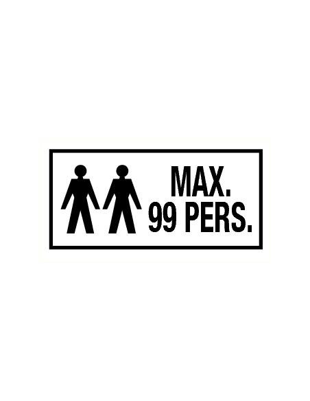 Maximaal 99 personen bord met tekst, kunststof