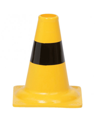 Verkeerskegel voor bedrijfsterrein, geel zwart