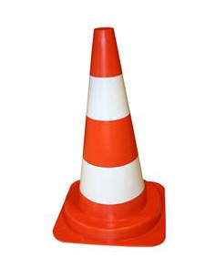 Verkeerskegel met witte banden, 10 stuks