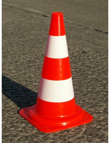 Verkeerskegel met witte banden, 10 stuks