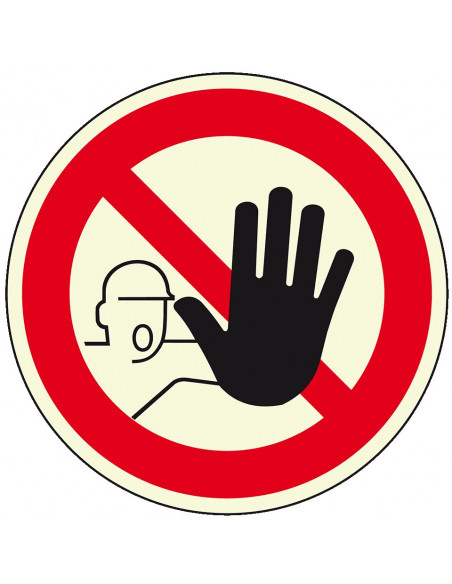 Extra lichtgevende verboden toegang voor onbevoegden sticker, 200 mm