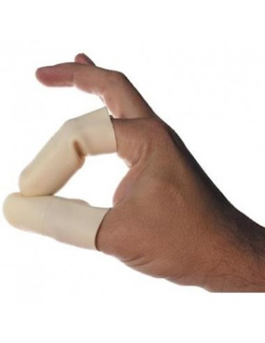 Latex vingerling, naturel hand met verstevigde vingertop