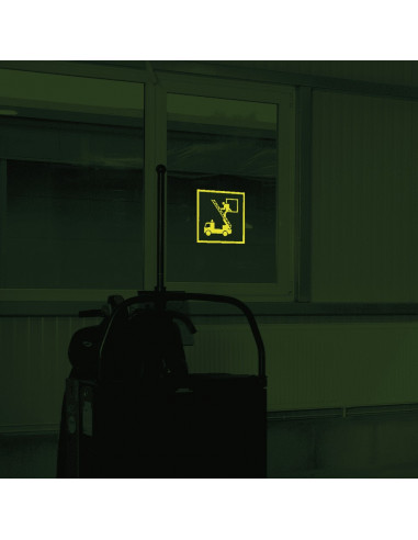 Lichtgevend redding uitgang raam bord, kunststof, 200 x 200 mm, E017