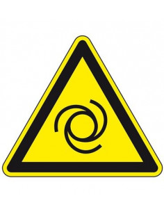 Waarschuwingsbord automatisch opstarten, W018, geel zwart, ISO 7010, automatisch startende machine, driehoek
