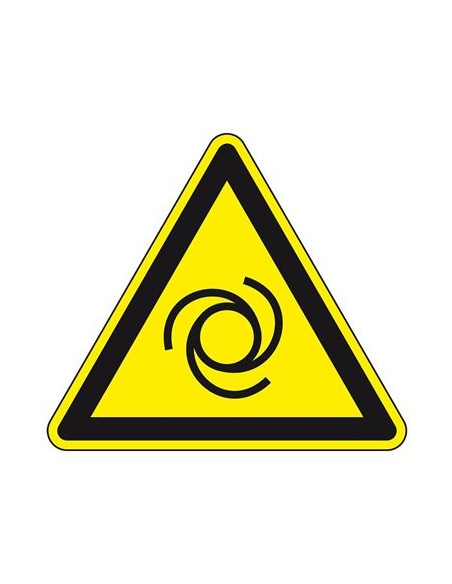 Waarschuwingsbord automatisch opstarten, W018, geel zwart, ISO 7010, automatisch startende machine, driehoek