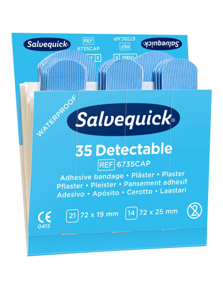 Salvequick 6735 HACCP detectable pleisters, lichtblauw