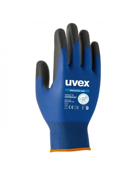 Uvex Phynomic WET handschoen, blauw zwart